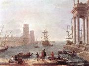Claude Lorrain Port Scene with the Departure of Ulysses from the Land of the Feaci fdg USA oil painting artist